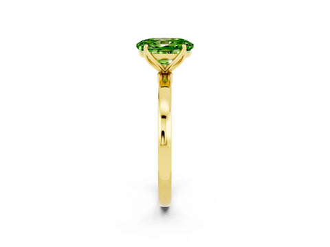 Yellow gold Oval Cut Solitaire Diamond Ring with Thin Band and Four-Prong Setting_2