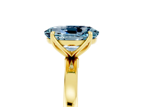 Yellow gold Oval Cut Solitaire Diamond Ring with Thin Band and Four-Prong Setting_5