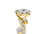 Yellow gold Oval Cut Solitaire Diamond Twisted Band with Pave Setting_71