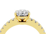Yellow gold Oval Cut Solitaire Diamond with Pavé Band and Four-Prong Setting_4