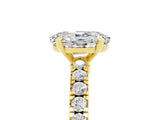 Yellow gold Oval Cut Solitaire Diamond with Pavé Band and Four-Prong Setting_5