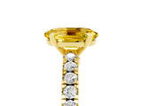 Yellow gold Oval Cut Solitaire Diamond with Pavé Band and Four-Prong Setting_5