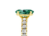 Yellow gold Oval Cut Solitaire Diamond with Pavé Band and Four-Prong Setting_5