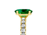 Yellow gold Oval Cut Solitaire Diamond with Pavé Band and Four-Prong Setting_5