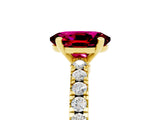 Yellow gold Oval Cut Solitaire Diamond with Pavé Band and Four-Prong Setting_5