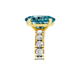 Yellow gold Oval Cut Solitaire Diamond with Pavé Band and Four-Prong Setting_5