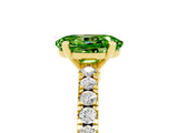 Yellow gold Oval Cut Solitaire Diamond with Pavé Band and Four-Prong Setting_5