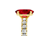 Yellow gold Oval Cut Solitaire Diamond with Pavé Band and Four-Prong Setting_5