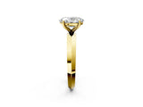 Yellow gold Oval Cut Solitaire Engagement Ring with Flat Band and Four-Prong Setting 2
