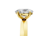 Yellow gold Oval Cut Solitaire Engagement Ring with Flat Band and Four-Prong Setting 5