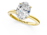 10K Yellow Gold 1.01 Carat D VS1 Round Cut Solitaire Engagement Ring with Four-Prong Setting and Classic Band