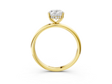 10K Yellow Gold 1.01 Carat D VS1 Round Cut Solitaire Engagement Ring with Four-Prong Setting and Classic Band