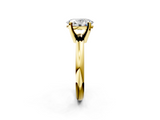 14K Yellow Gold 2.05 Carat D VVS2 Oval Cut Solitaire Engagement Ring with Round Band and Four-Prong Setting