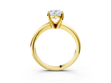14K Yellow Gold 2.05 Carat D VVS2 Oval Cut Solitaire Engagement Ring with Round Band and Four-Prong Setting