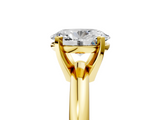 14K Yellow Gold 2.05 Carat D VVS2 Oval Cut Solitaire Engagement Ring with Round Band and Four-Prong Setting