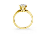 Yellow gold Oval Cut Solitaire Engagement Ring with Six-Prong Setting and Tapered Band_10