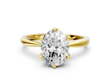 Yellow gold Oval Cut Solitaire Engagement Ring with Six-Prong Setting and Tapered Band_7
