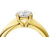 Yellow gold Oval Cut Solitaire Engagement Ring with Tapered Band and Four-Prong Setting 4