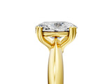 Yellow gold Oval Cut Solitaire Engagement Ring with Tapered Band and Four-Prong Setting 5