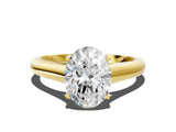 Yellow gold Oval Cut Solitaire Engagement Ring with Tapered Band and Four-Prong Setting_3