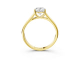 Yellow gold Oval Cut Solitaire Engagement Ring with Tapered Band and Four-Prong Setting_6