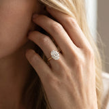 14K Yellow Gold 2.10 Carat D VS1 Oval Cut Solitaire Engagement Ring with Thin Band and Four-Prong Setting