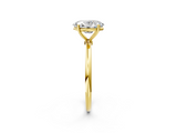 14K Yellow Gold 2.10 Carat D VS1 Oval Cut Solitaire Engagement Ring with Thin Band and Four-Prong Setting
