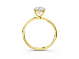 14K Yellow Gold 2.10 Carat D VS1 Oval Cut Solitaire Engagement Ring with Thin Band and Four-Prong Setting