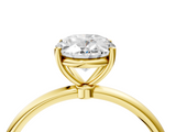 14K Yellow Gold 2.10 Carat D VS1 Oval Cut Solitaire Engagement Ring with Thin Band and Four-Prong Setting