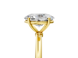 14K Yellow Gold 2.10 Carat D VS1 Oval Cut Solitaire Engagement Ring with Thin Band and Four-Prong Setting
