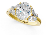 Yellow gold Oval Cut Solitaire Floral Diamond Ring with Four-Prong Setting_37