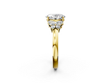 Yellow gold Oval Cut Solitaire Floral Diamond Ring with Four-Prong Setting_38