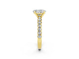Yellow gold Oval Cut Solitaire Pave Diamond Engagement Ring with Four-Prong Setting_2