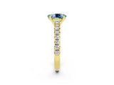 Yellow gold Oval Cut Solitaire Pave Diamond Engagement Ring with Four-Prong Setting_2