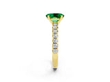Yellow gold Oval Cut Solitaire Pave Diamond Engagement Ring with Four-Prong Setting_2