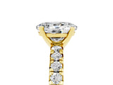 Yellow gold Oval Cut Solitaire Pave Diamond Engagement Ring with Four-Prong Setting_5