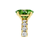 Yellow gold Oval Cut Solitaire Pave Diamond Engagement Ring with Four-Prong Setting_5