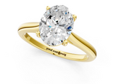 Yellow gold Oval Cut Solitaire Ring with Cathedral Band and Four-Prong Setting_111