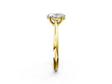 Yellow gold Oval Cut Solitaire Ring with Cathedral Band and Four-Prong Setting_112