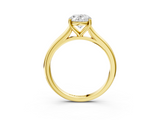 Yellow gold Oval Cut Solitaire Ring with Cathedral Band and Four-Prong Setting_113