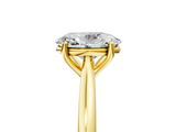 Yellow gold Oval Cut Solitaire Ring with Cathedral Band and Four-Prong Setting_115
