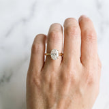 Yellow gold Oval Cut Solitaire Ring with Cathedral Band and Four-Prong Setting_136