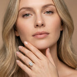 Yellow gold Oval Cut Solitaire Ring with Cathedral Band and Four-Prong Setting_137
