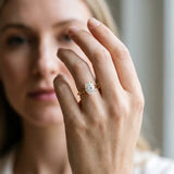 Yellow gold Oval Cut Solitaire Ring with Cathedral Band and Four-Prong Setting_138
