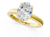Yellow gold Oval Cut Solitaire Ring with Four-Prong Setting and Classic Band_75