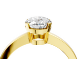 Yellow gold Oval Cut Solitaire Ring with Four-Prong Setting and Classic Band_78