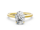 Yellow gold Oval Cut Solitaire Ring with Thin Band and Four-Prong Setting_36