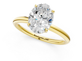 Yellow gold Oval Cut Solitaire Ring with Thin Band and Four-Prong Setting_37