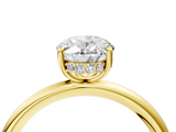 Yellow gold Oval Cut Solitaire Ring with Thin Band and Four-Prong Setting_40