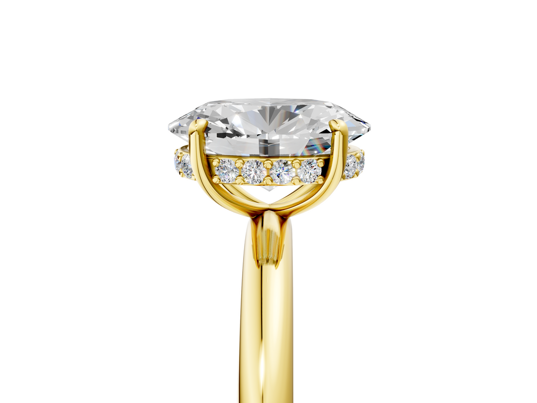 Yellow gold Oval Cut Solitaire Ring with Thin Band and Four-Prong Setting_41